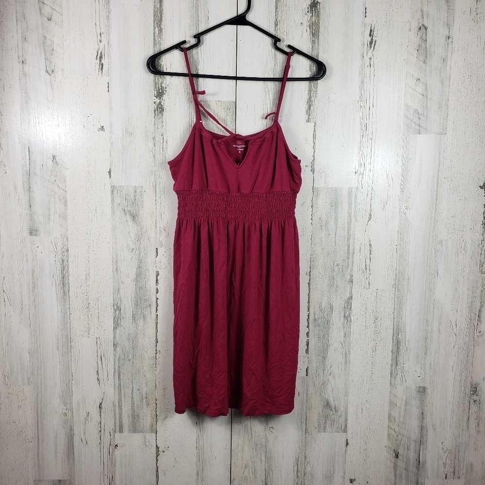 banana republic factory pink spaghetti strap mini dress women's size M